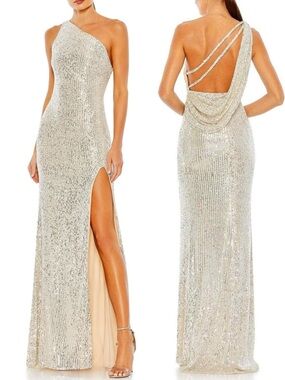 Mac Duggal 26990 One-Shoulder Sequin Formal Gown – NWT NEW